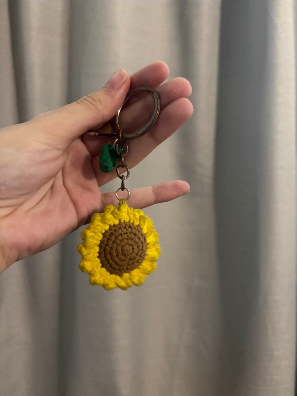Free with any purchase Handmade Yellow Sunflower Crochet Keychain - HOOK BROKEN